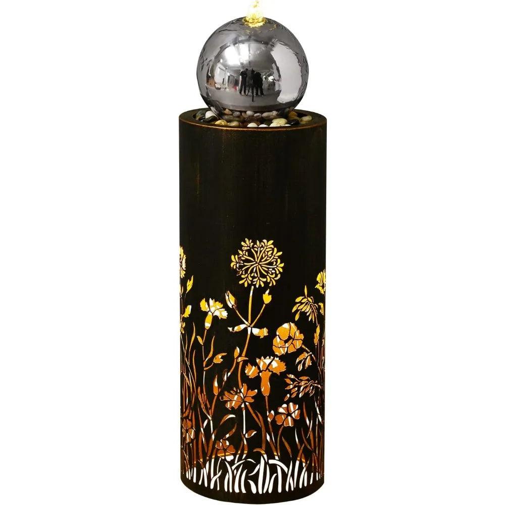 Lixra LED-Lit Hollow Carved Outdoor Fountain