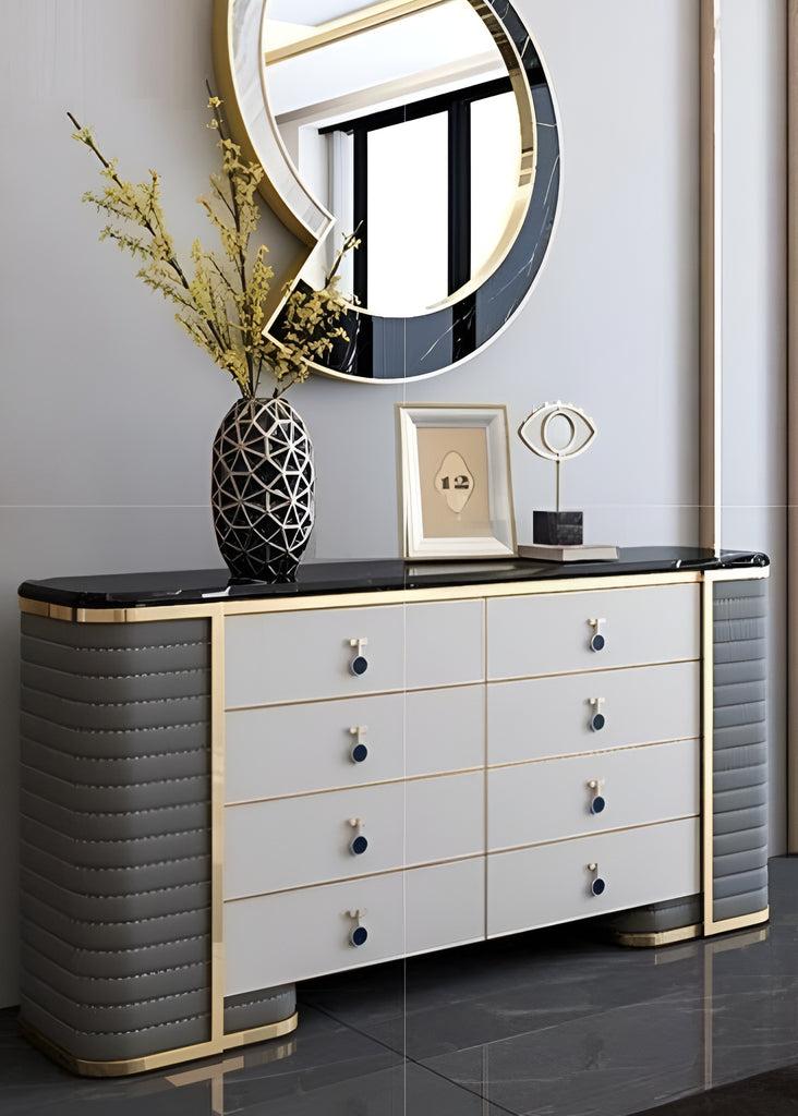 Lixra Light Marble Top Modern Buffet Table