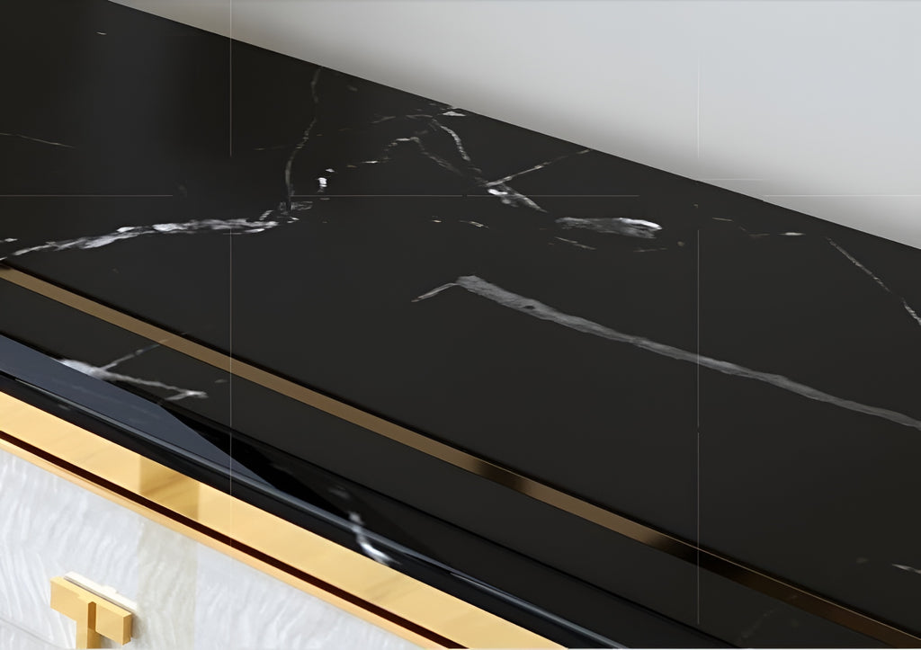 Lixra Light Marble Top Modern Buffet Table