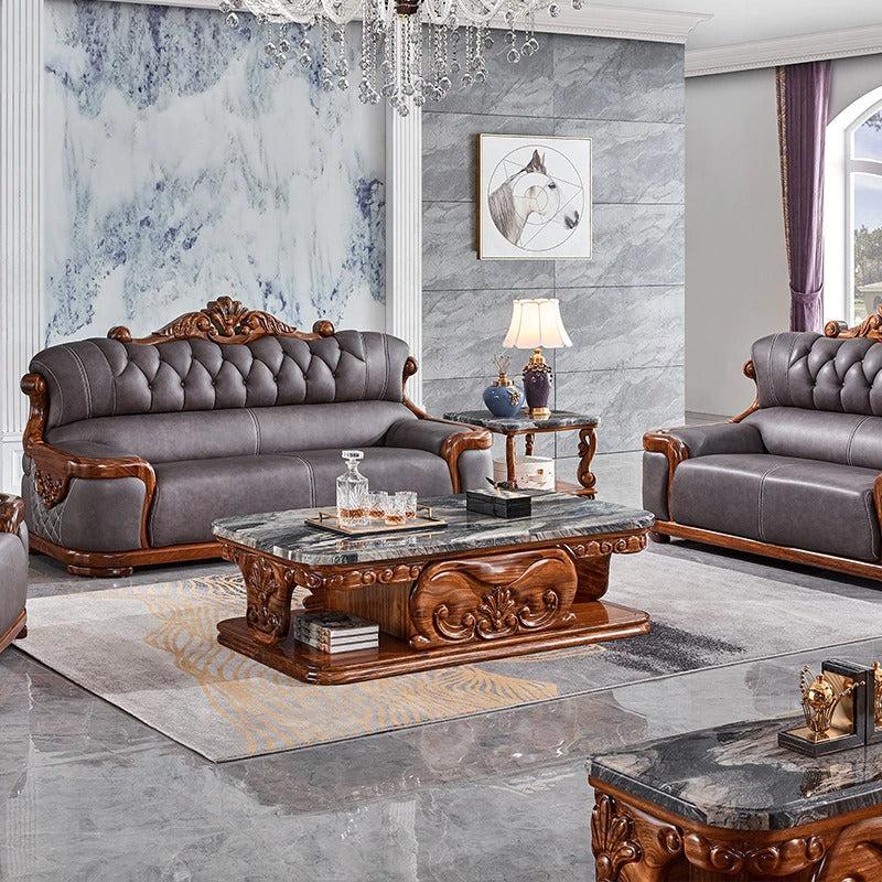 Lixra Liville 3-Piece Leather European Sofa Set