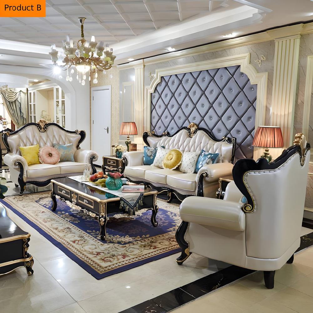 Lixra Liville Leather European Sofa Set Of 3