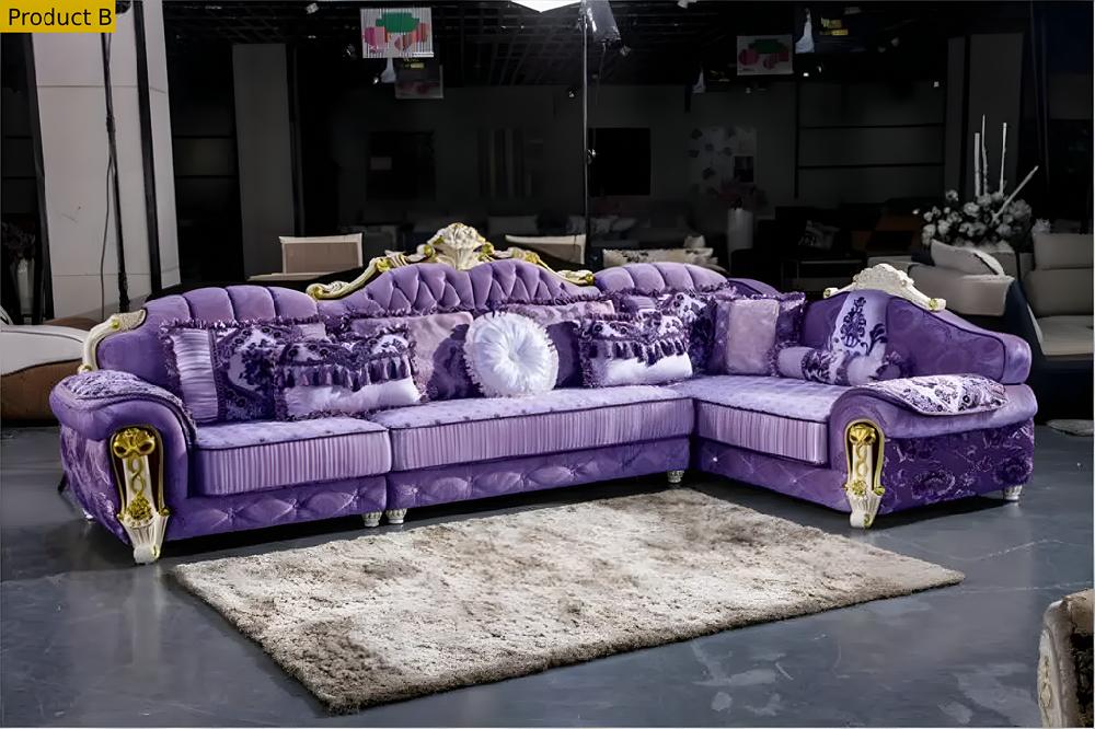 Lixra Liville Style Wooden European Sectional Sofa