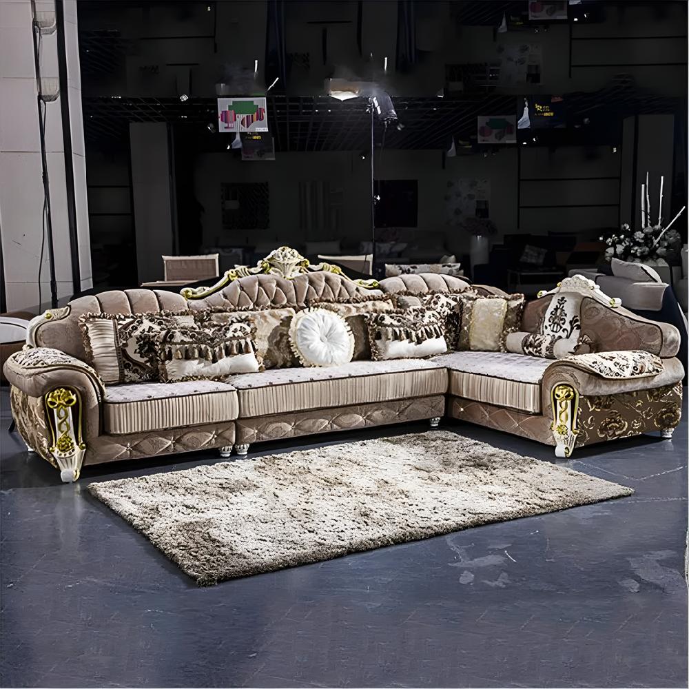 lixra Liville Style Wooden European Sectional Sofa