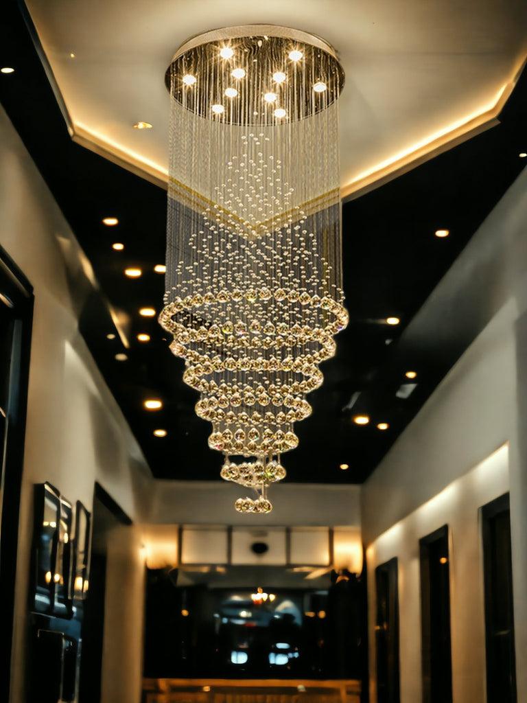Lixra Long Circular Dazzling Crystal Chandelier