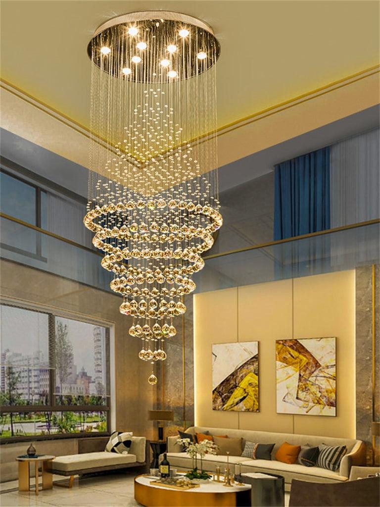 Lixra Long Circular Dazzling Crystal Chandelier