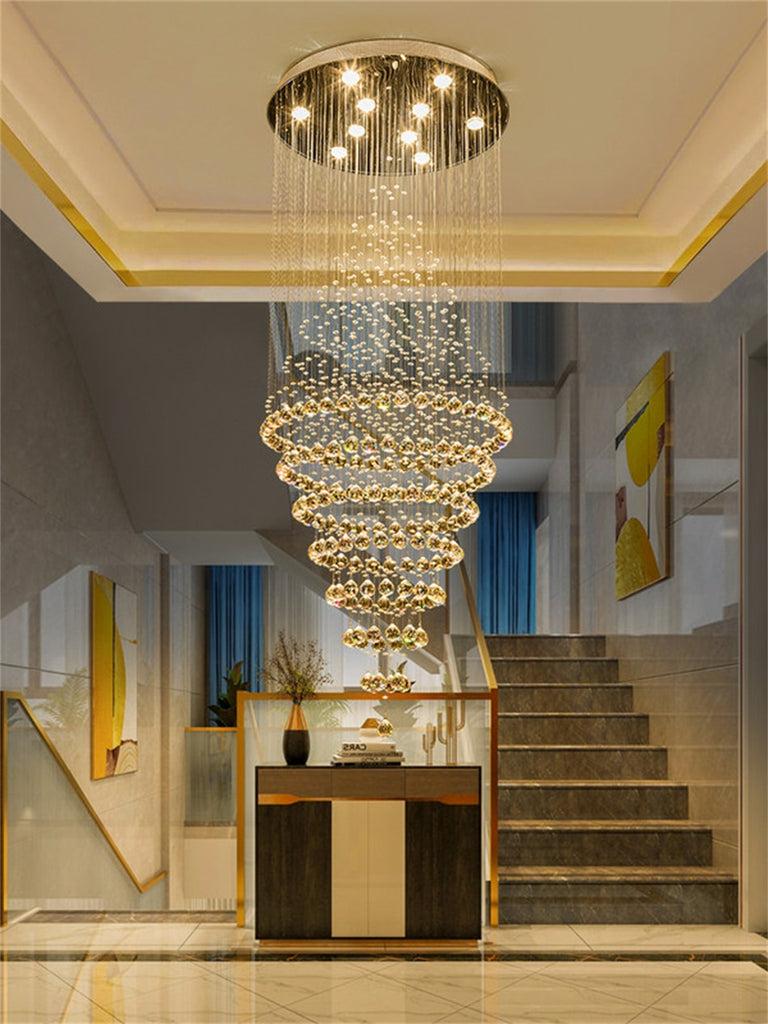 Lixra Long Circular Dazzling Crystal Chandelier