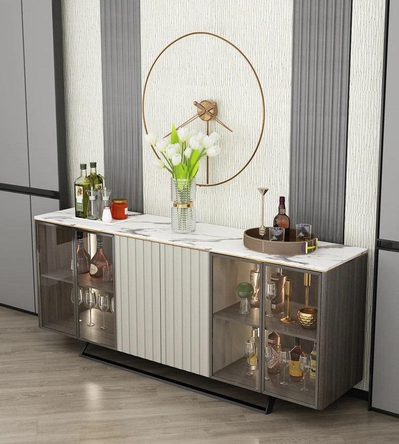Lixra Luxe Marble-Top Buffet Table