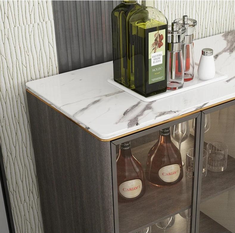 Lixra Luxe Marble-Top Buffet Table