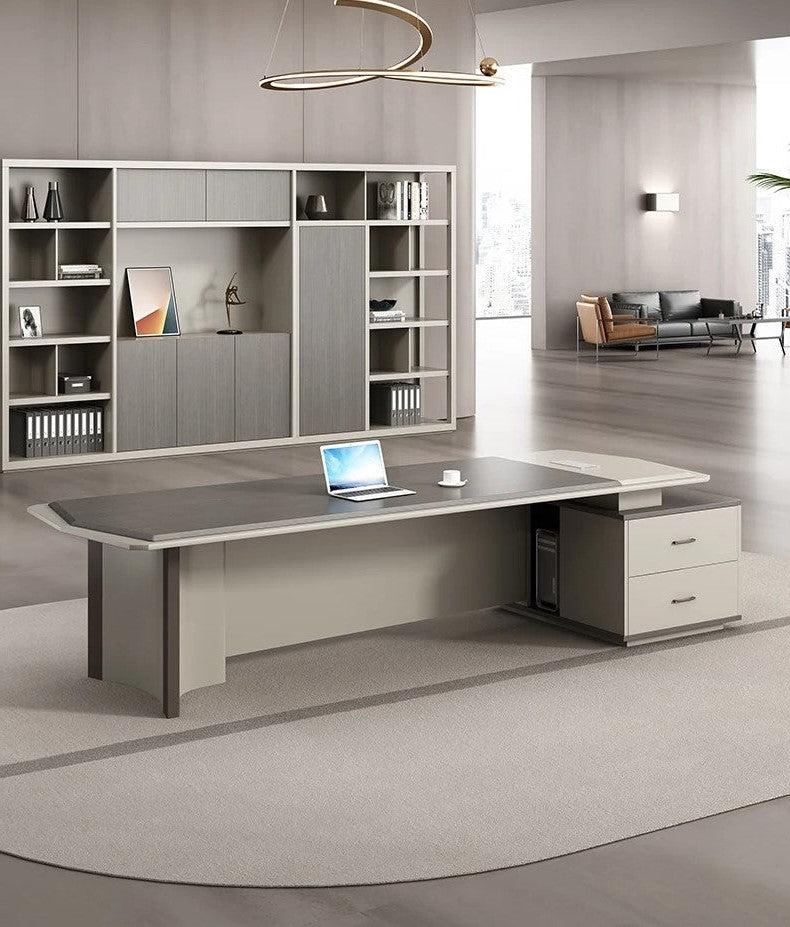 Lixra Luxuries Gray Wooden Bookshelves With LED