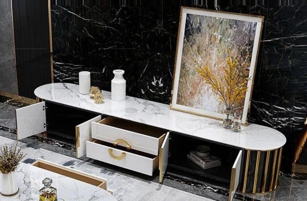 Lixra Luxuries Marble Modern TV Stand
