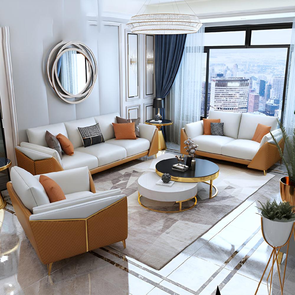 Lixra Luxurious 1-2-3-Seater Leather Sofa Set