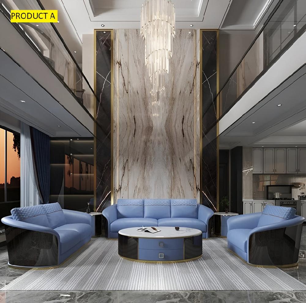 Lixra Luxurious Blend 3-Piece Leather Sofa Set