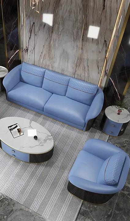 Lixra Luxurious Blend 3-Piece Leather Sofa Set