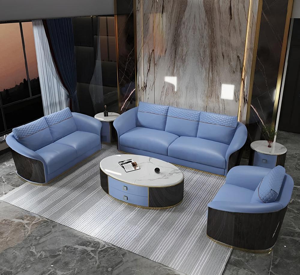 lixra Luxurious Blend 3-Piece Leather Sofa Set