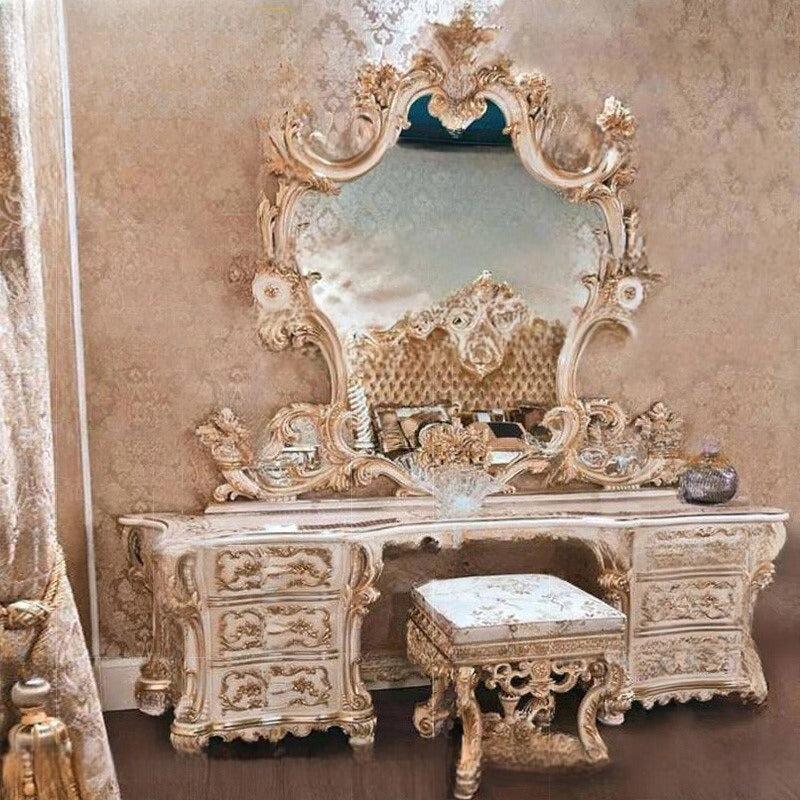 lixra Luxurious Carved European Dressing Table