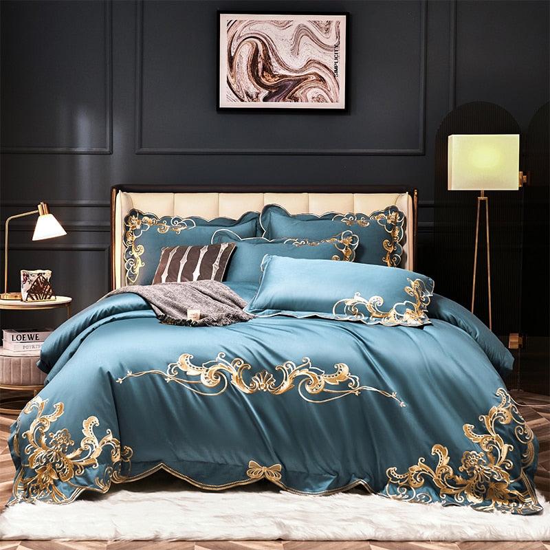 lixra Luxurious Cotton Embroidery Bedding Set