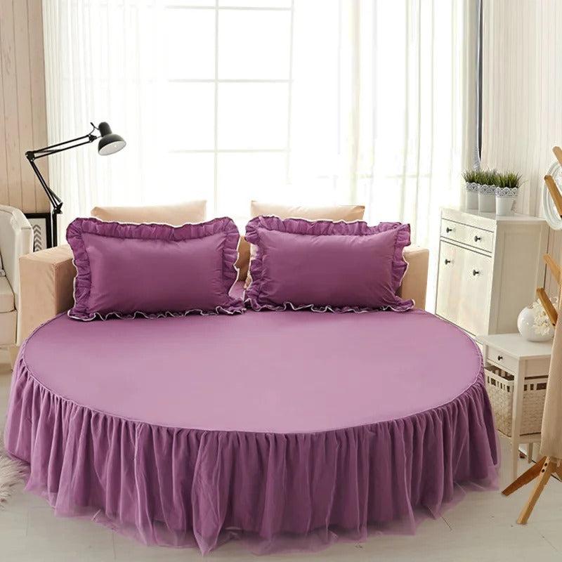 Lixra Luxurious Cotton Round Fitted Bedsheet Skirt