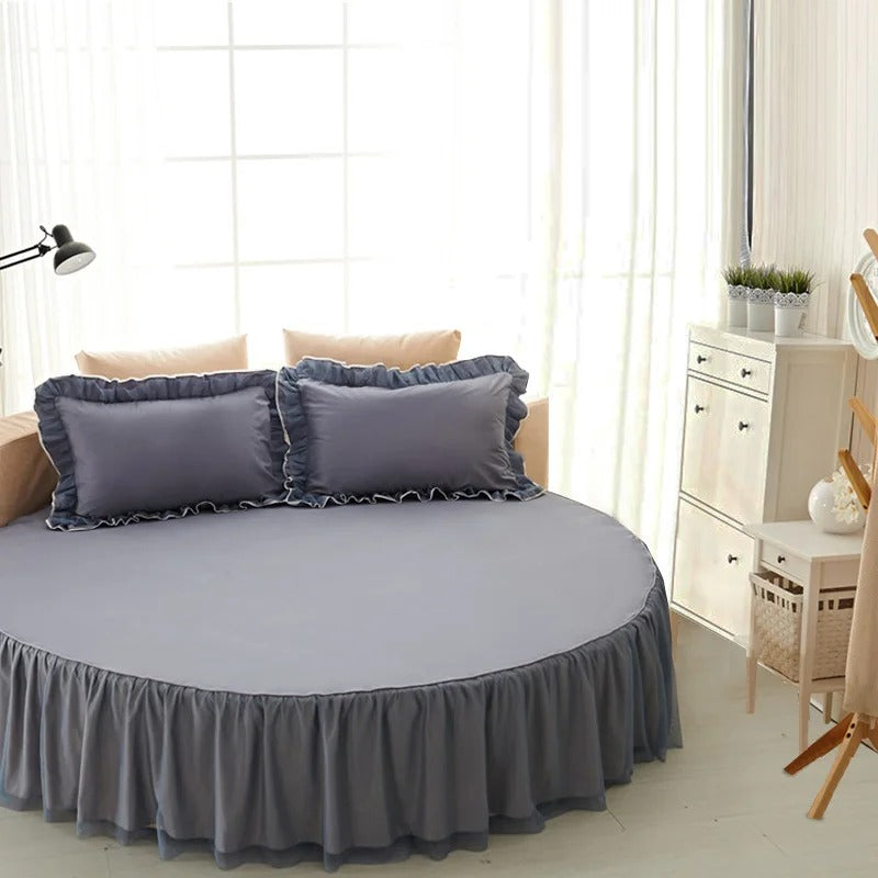 Lixra Luxurious Cotton Round Fitted Bedsheet Skirt