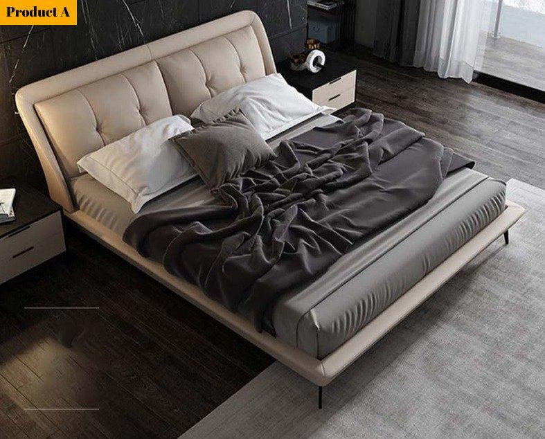Lixra Luxurious Design Rectangular Leather Bed