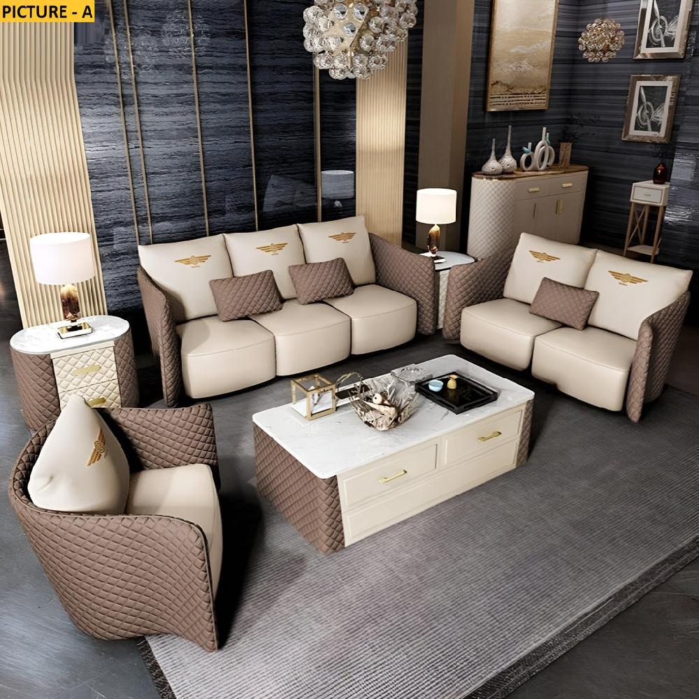 Lixra Luxurious Designed Leather Sofa Set
