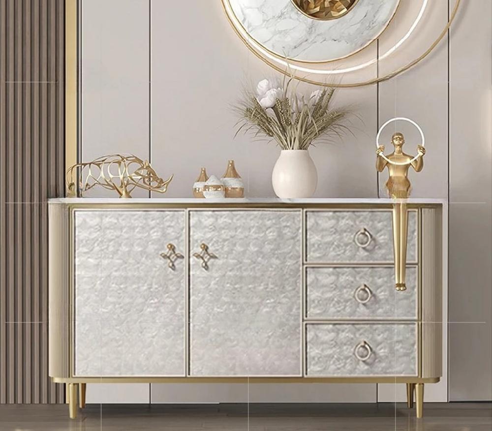 lixra Luxurious Designed White Buffet Table