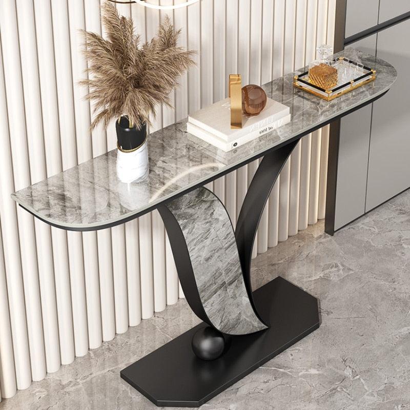 Lixra Luxurious Entry Way Marble Top Accent Table