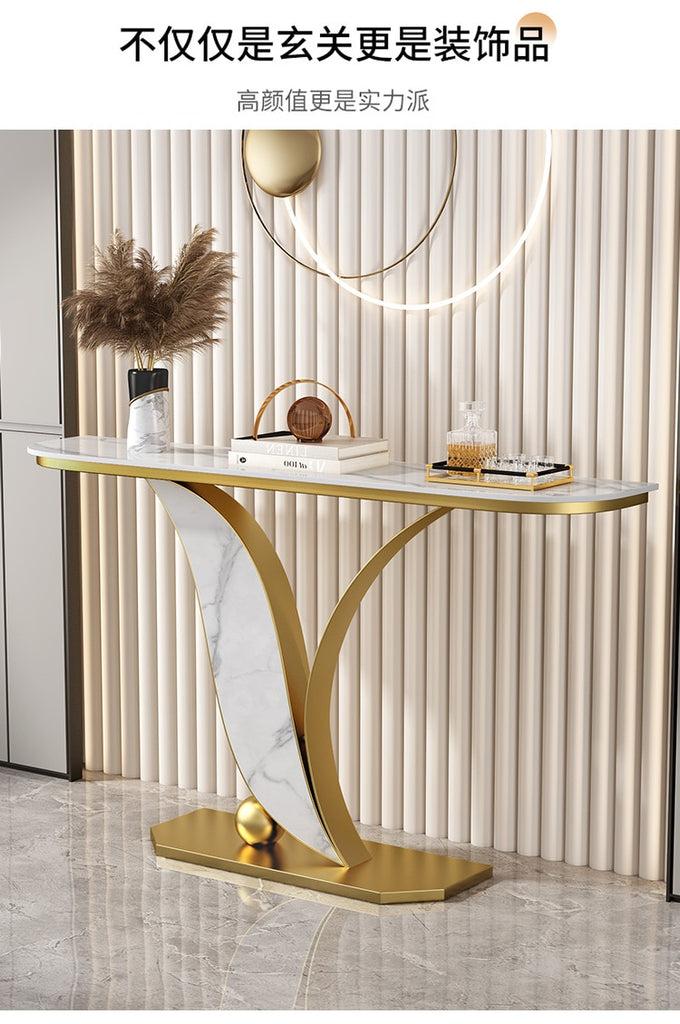Lixra Luxurious Entry Way Marble Top Accent Table