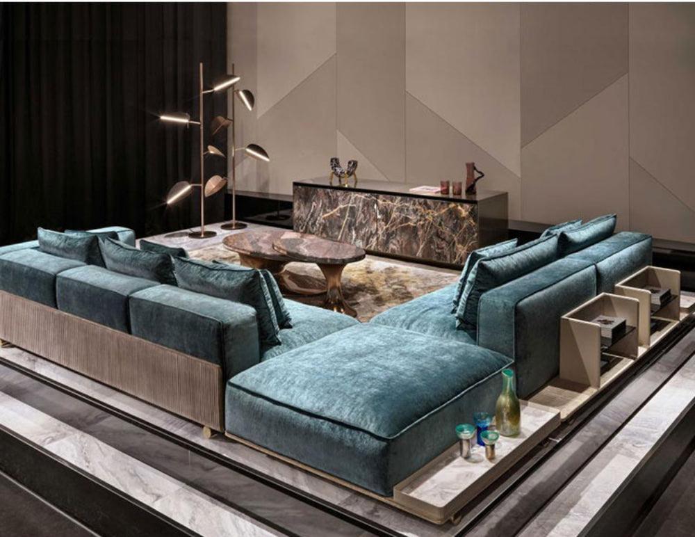 Lixra Luxurious Fabric Palatial Sectional Sofa