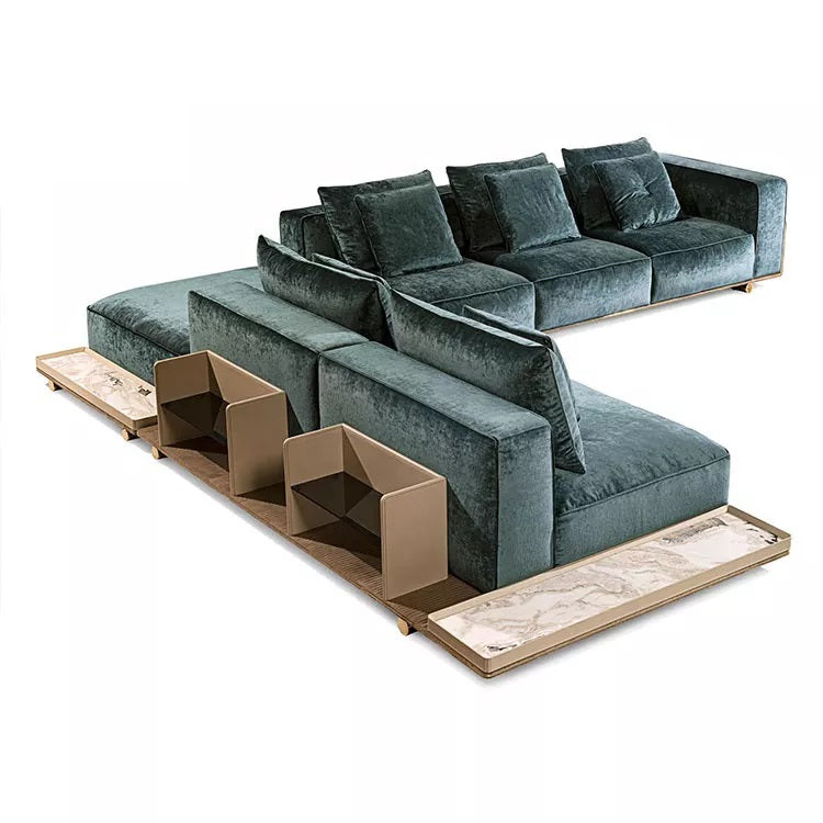 lixra Luxurious Fabric Palatial Sectional Sofa