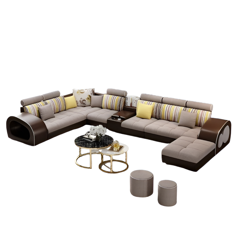 Lixra Luxurious Fabric Sectional Sofa Set