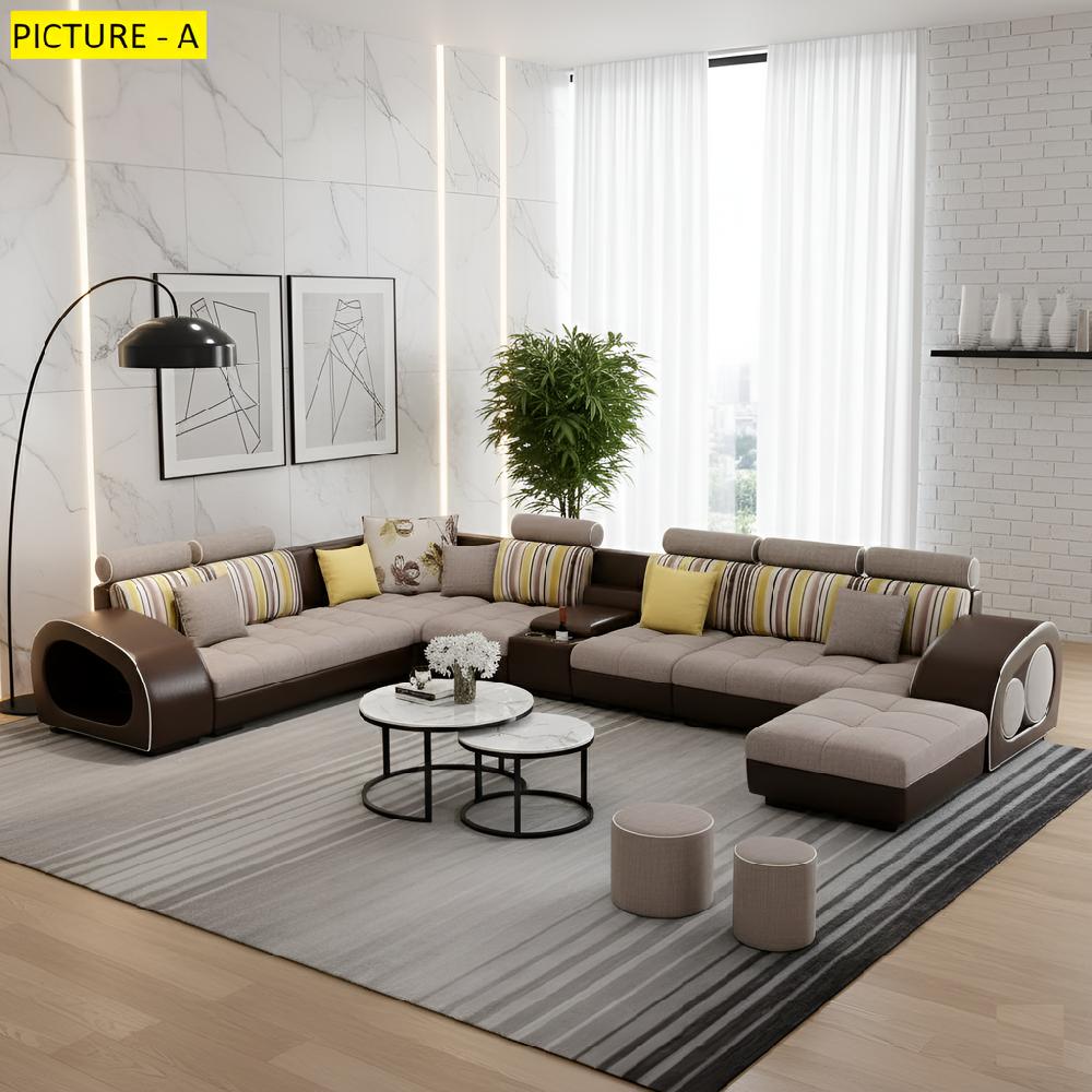 Lixra Luxurious Fabric Sectional Sofa Set