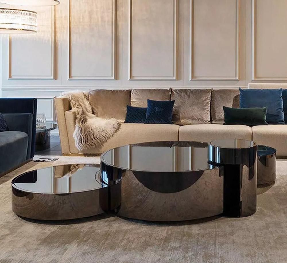 Lixra Luxurious Glass Round Coffee Table