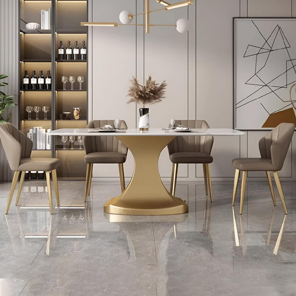 Lixra Luxurious Glossy Marble Dining Table