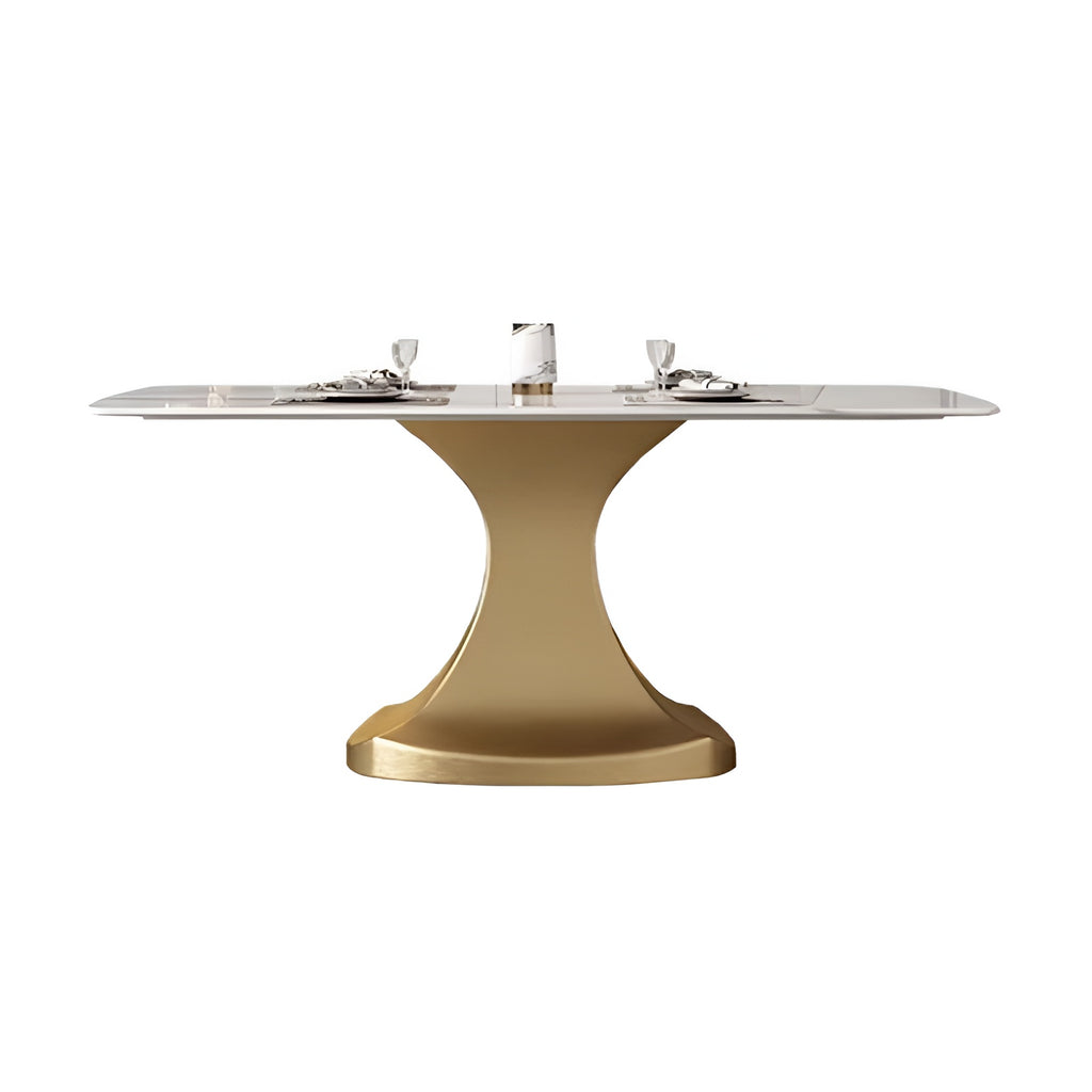 lixra Luxurious Glossy Marble Dining Table