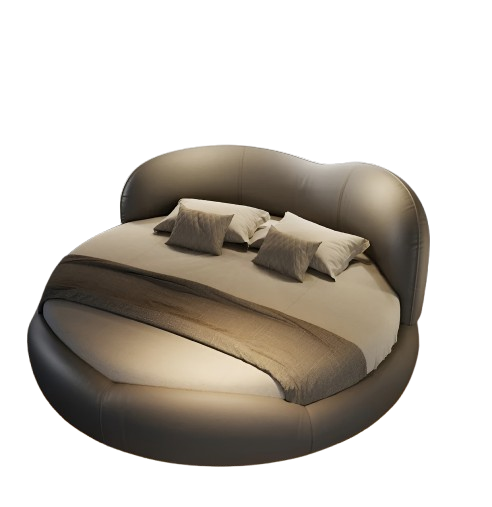 Lixra Luxurious Leather LED Modern Round Bed