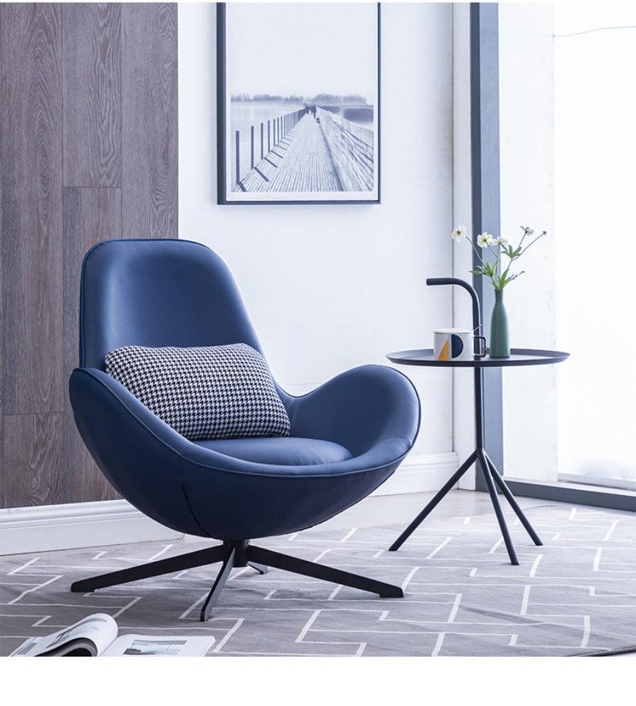 Lixra Luxurious Leather Swivel Accent Chair