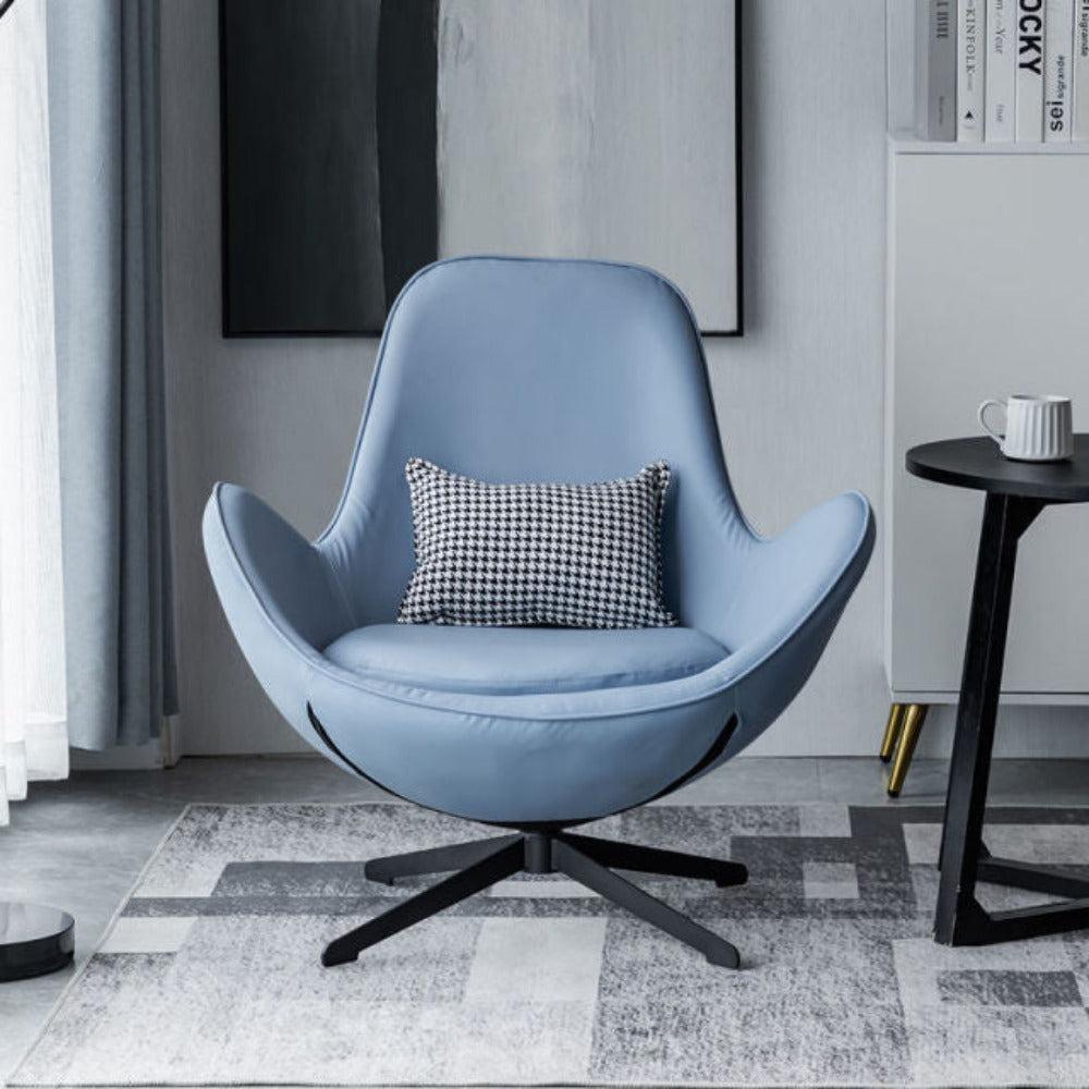 Lixra Luxurious Leather Swivel Accent Chair