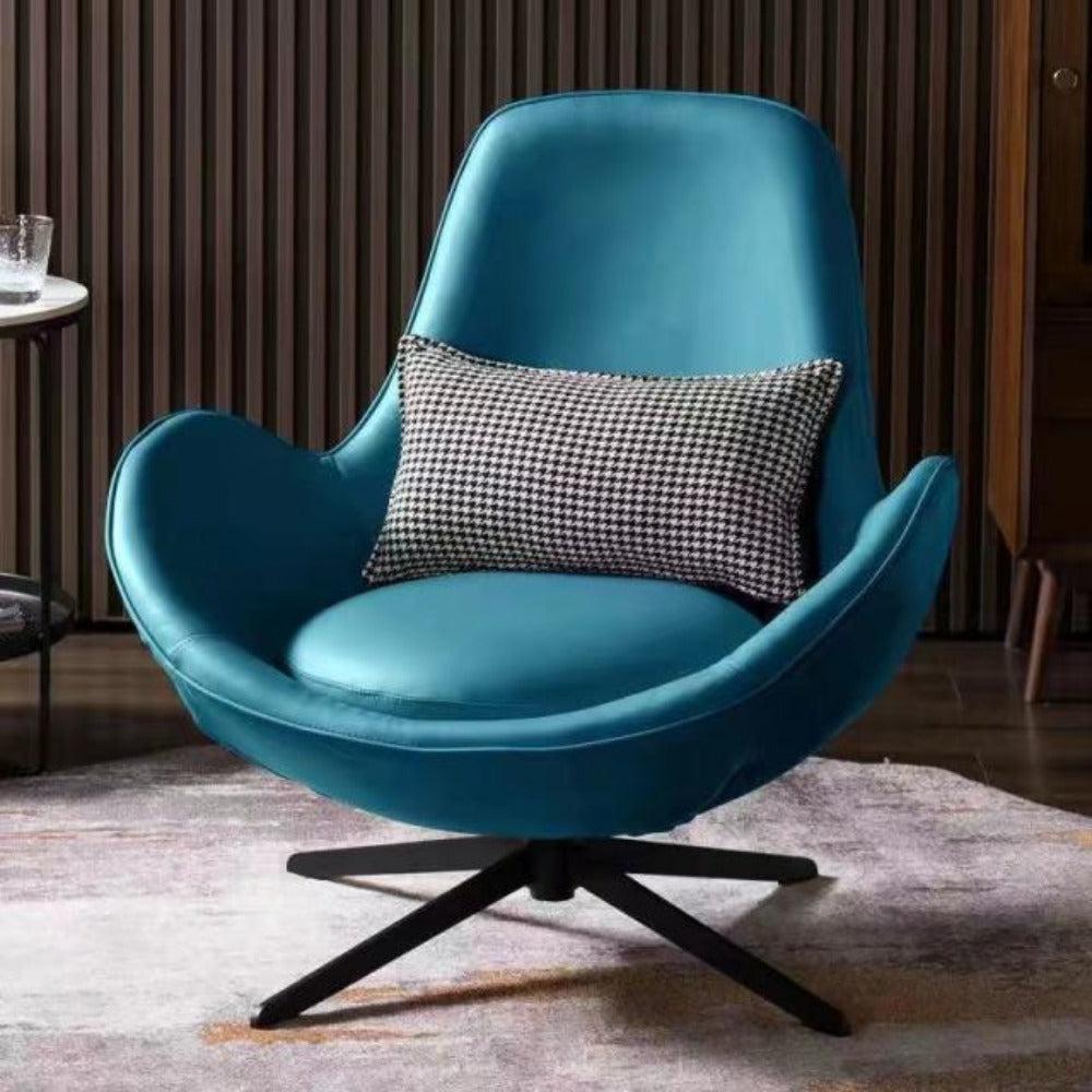 Lixra Luxurious Leather Swivel Accent Chair