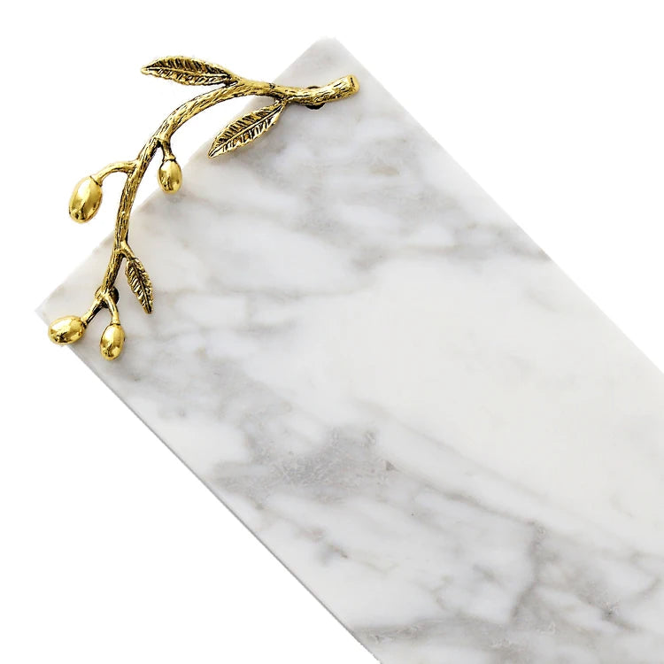 lixra Luxurious Leaves Design Marble Tray