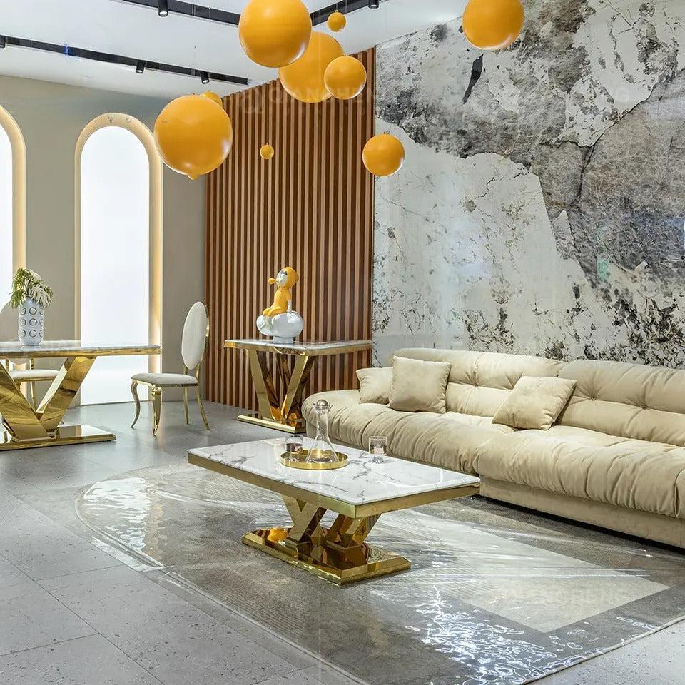 Lixra Luxurious Marble Rectangular Coffee Table