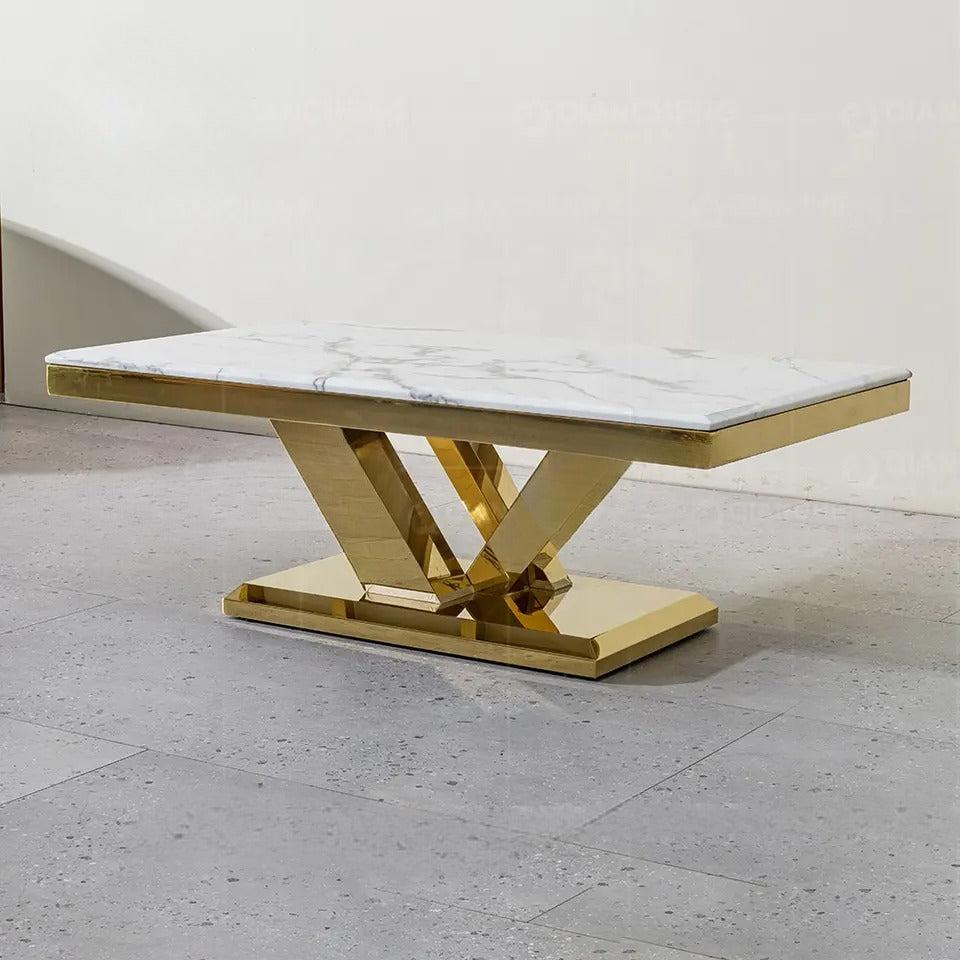 Lixra Luxurious Marble Rectangular Coffee Table