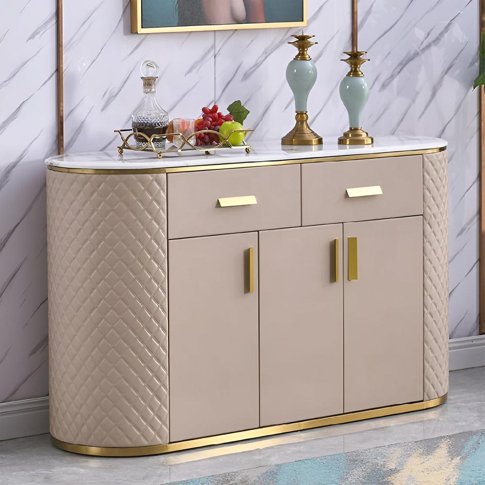 Lixra Luxurious Marble-Top Buffet Cabinet