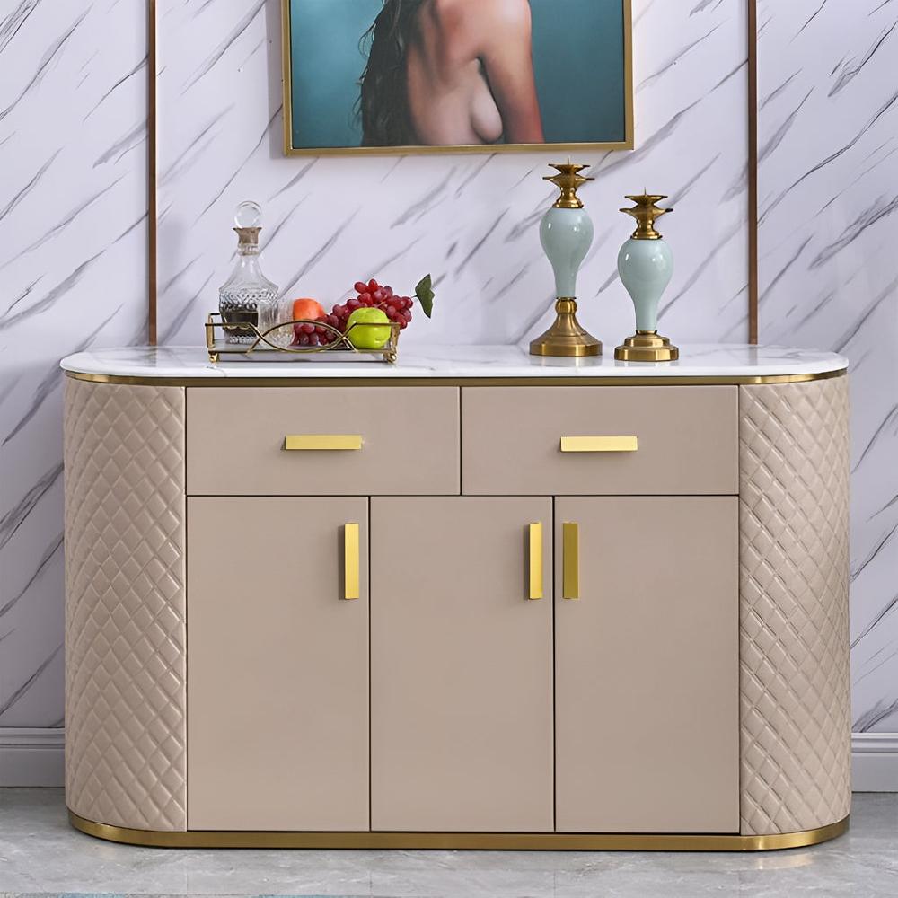 Lixra Luxurious Marble-Top Buffet Cabinet