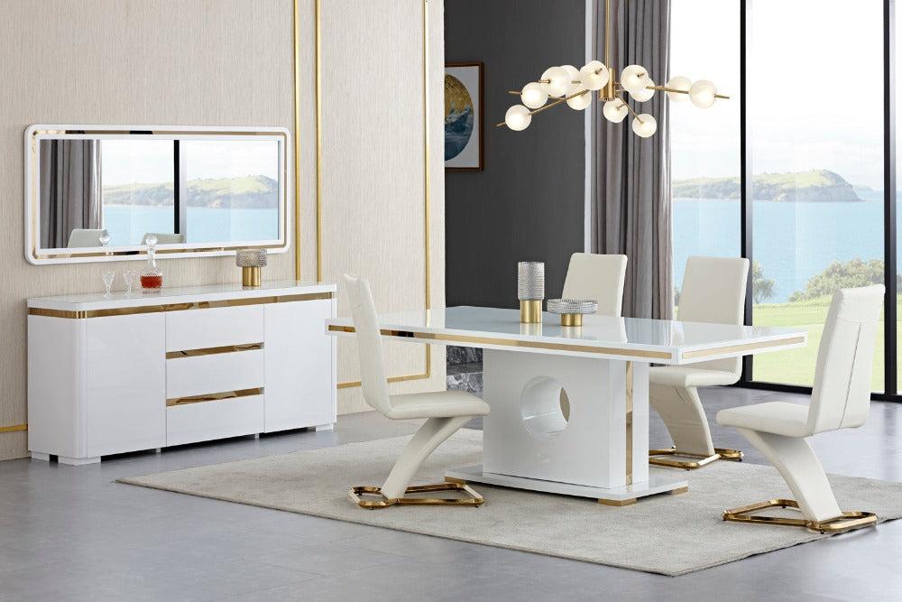 Lixra Luxurious Marble-Top Dining Table Set