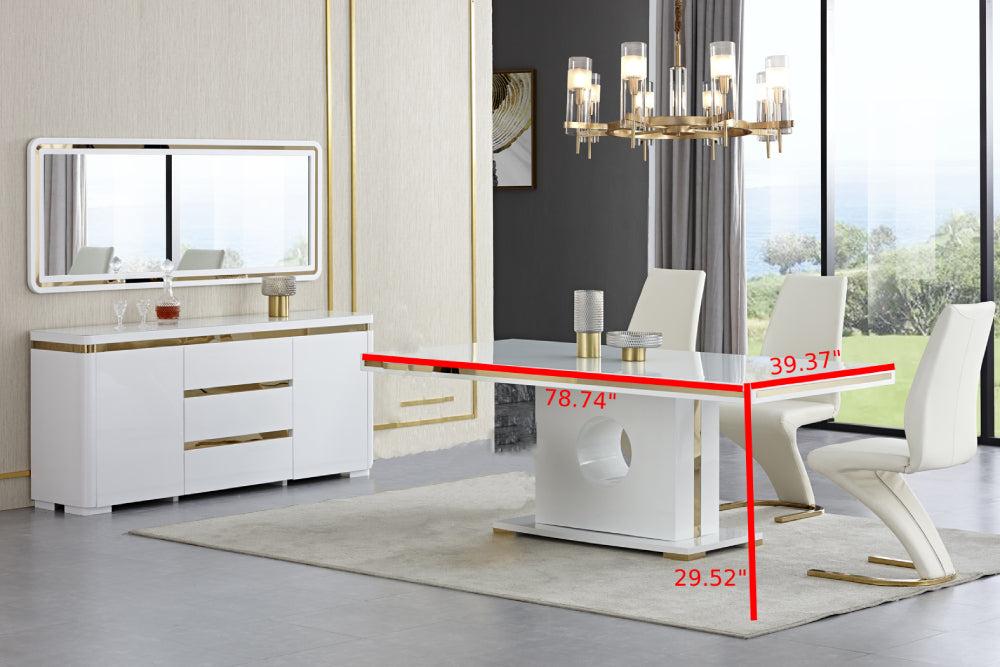 Lixra Luxurious Marble-Top Dining Table Set