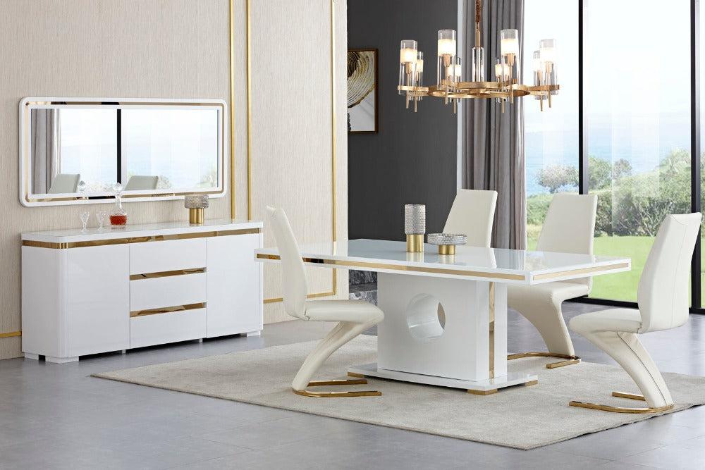 lixra Luxurious Marble-Top Dining Table Set