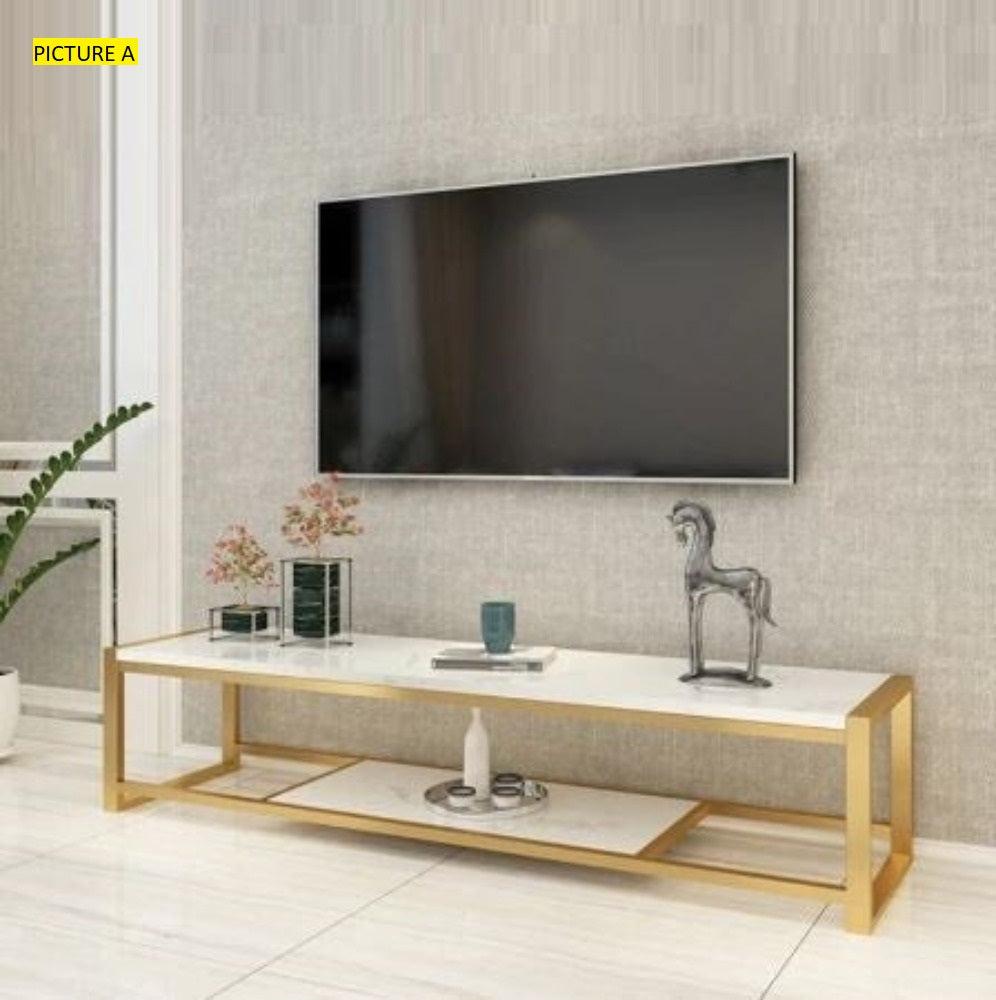 Lixra Luxurious Marble Top Modern TV Stand