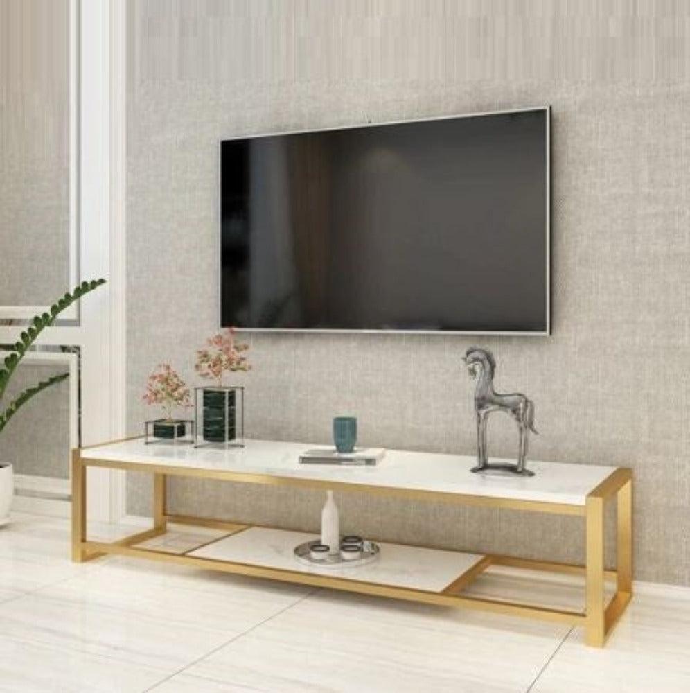 lixra Luxurious Marble Top Modern TV Stand