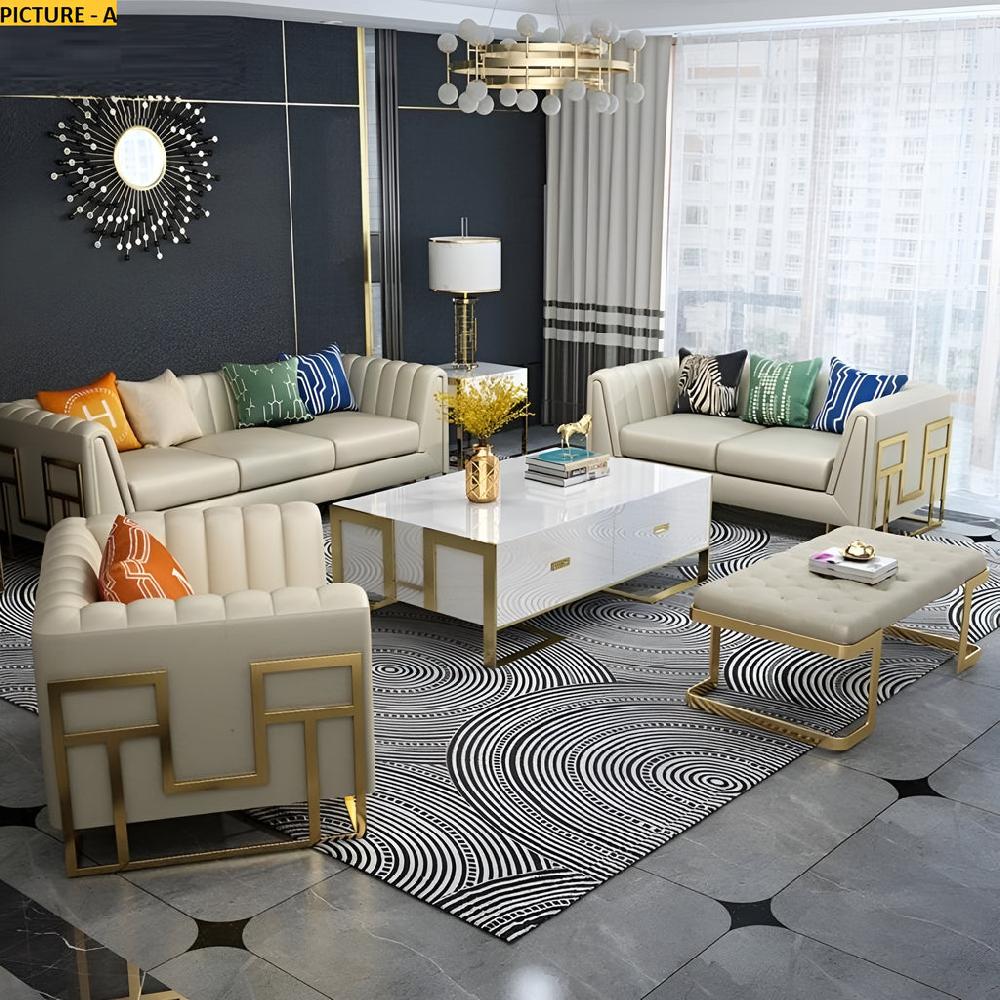 Lixra Luxurious Mexican Leather Sofa Set