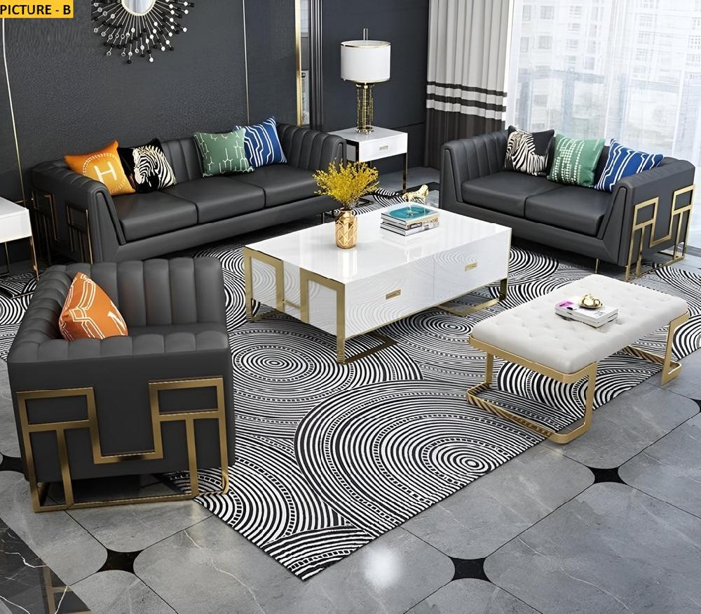 Lixra Luxurious Mexican Leather Sofa Set